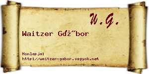 Waitzer Gábor névjegykártya